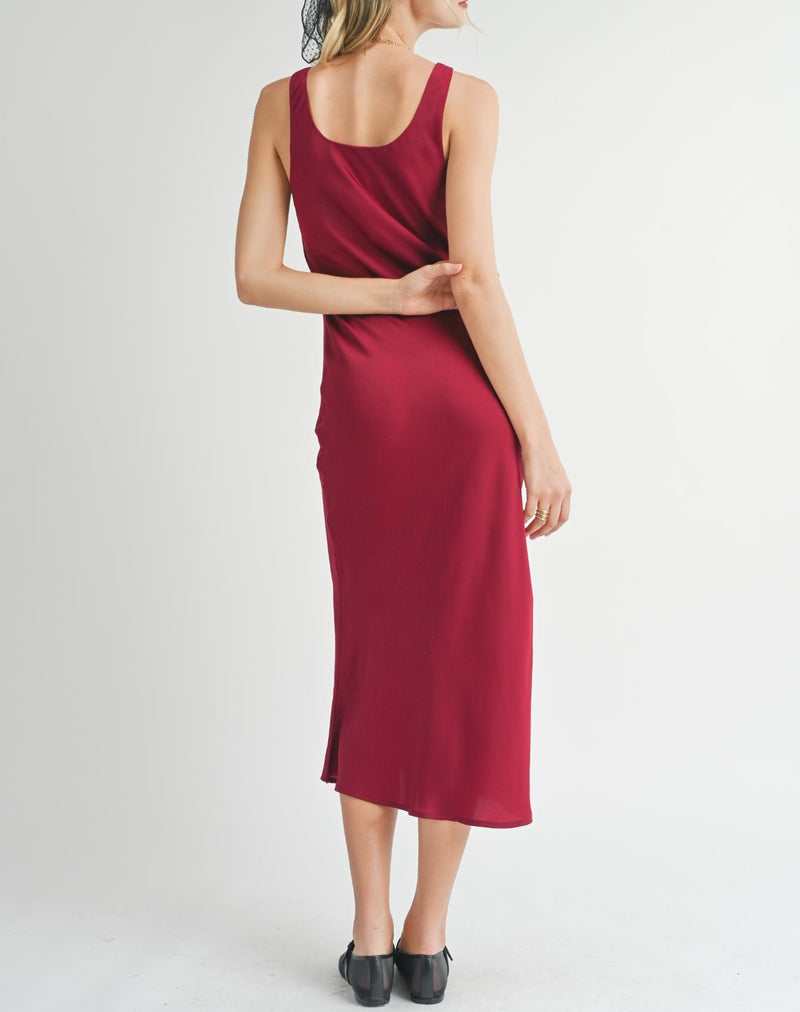Sadie & Sage Cranberry Red Cowl Dress Mena and Co. Boutique Sadie & Sage Cranberry Red Cowl Dress Mena and Co. Boutique
