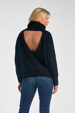 Elan Open Back Black Sweater