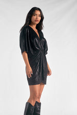 Elan Black Shimmer Cinch Dress