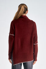 Elan Burgundy w/ Cream Stitching Sweater