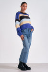 Elan Blue Striped Sweater