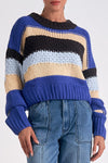 Elan Blue Striped Sweater