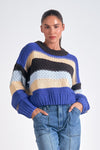 Elan Blue Striped Sweater