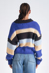 Elan Blue Striped Sweater