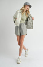 Sadie & Sage Effie Green Stripe/Cream Reversible Jacket