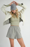Sadie & Sage Effie Green Stripe/Cream Reversible Jacket