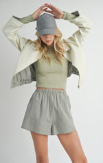 Sadie & Sage Effie Green Stripe/Cream Reversible Jacket