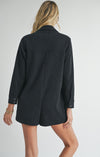 Sadie & Sage Black Corduroy Long Sleeve Romper