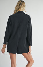 Sadie & Sage Black Corduroy Long Sleeve Romper