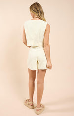 Sadie & Sage Butter Cropped Waistcoat Vest
