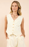 Sadie & Sage Butter Cropped Waistcoat Vest