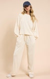 Sadie & Sage Warm Cream Drawstring Wide Leg Pant