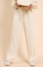 Sadie & Sage Warm Cream Drawstring Wide Leg Pant
