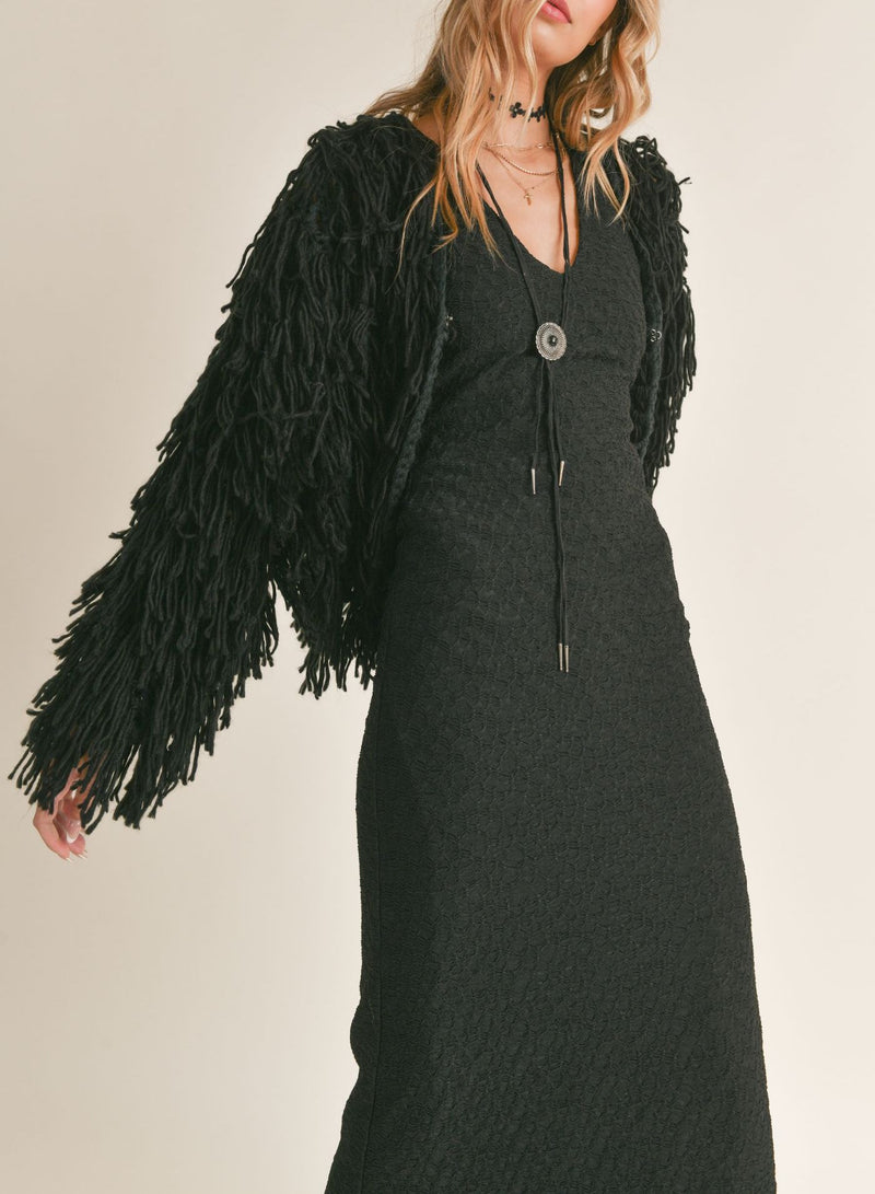 Sadie & Sage V-Neck Black Textured Maxi Dress Mena and Co. Boutique Sadie & Sage V-Neck Black Textured Maxi Dress Mena and Co. Boutique