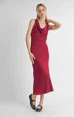 Sadie & Sage Cranberry Red Cowl Dress