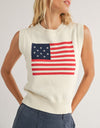 Sadie & Sage American Flag Knit Sweater Tank