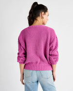 Splendid Katie Bobble Cardigan Sweater Magenta