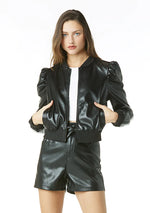 Tart Amma Vegan Leather Bubble Sleeve Jacket