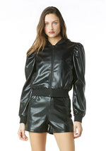 Tart Amma Vegan Leather Bubble Sleeve Jacket