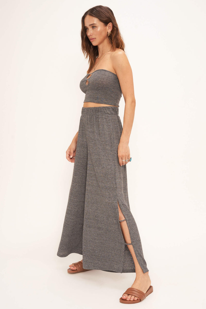 Project Social T Summer Daydream Wide Leg Charcoal Pants