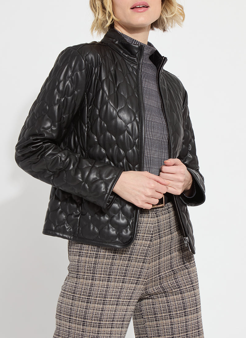 Lysse Brooklyn Quilted Vegan Leather Black Jacket