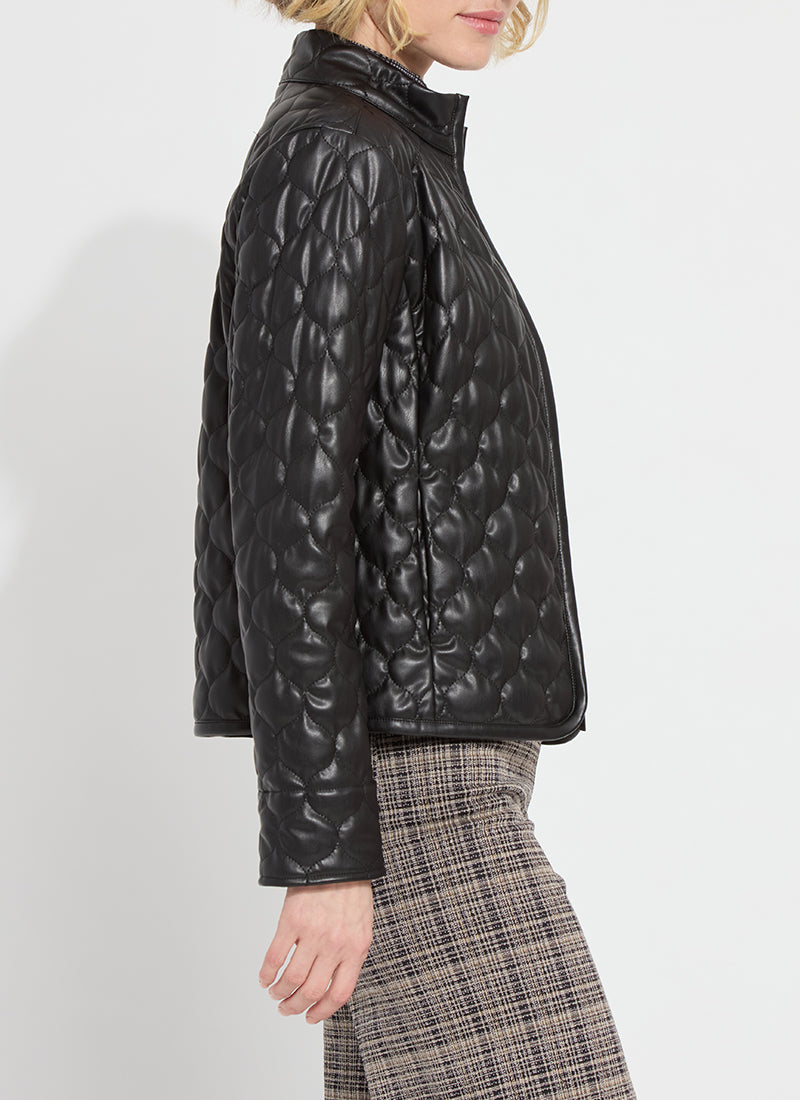 Lysse Brooklyn Quilted Vegan Leather Black Jacket